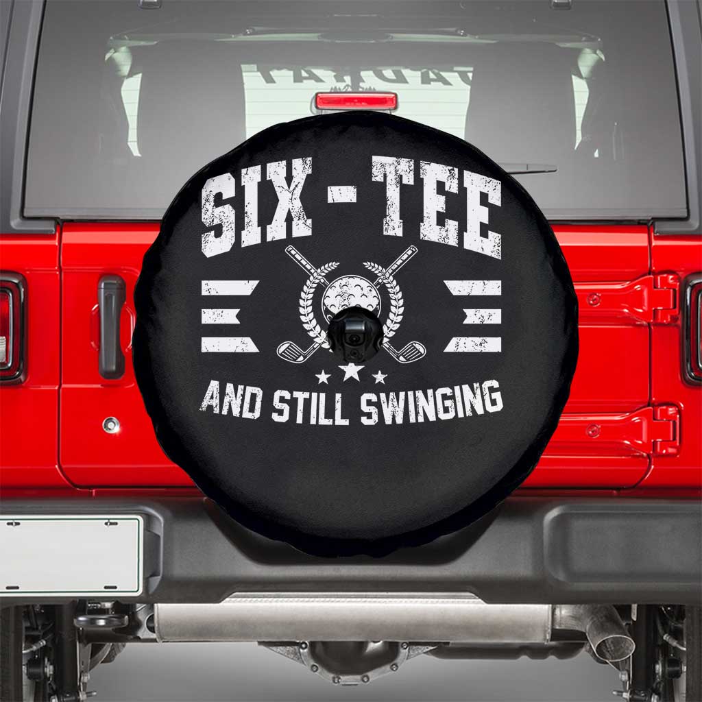 60th Birthday Golf Spare Tire Cover Funny Six Tee And Still Swinging 60 Years Old