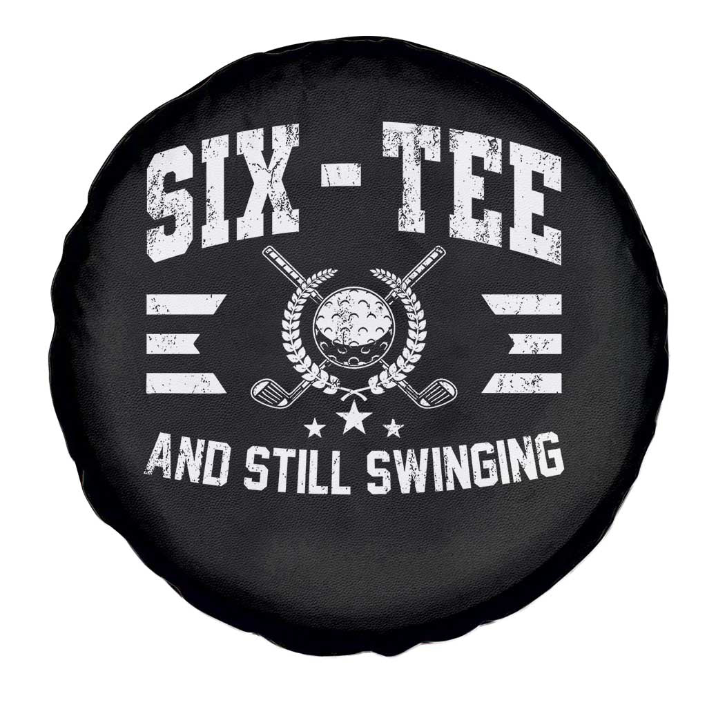 60th Birthday Golf Spare Tire Cover Funny Six Tee And Still Swinging 60 Years Old
