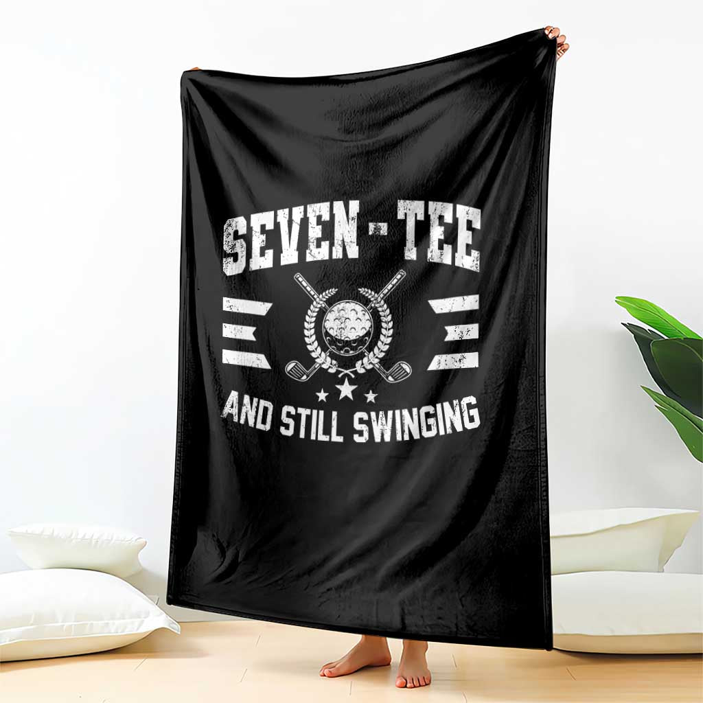 70th Birthday Golf Throw Blanket Funny Seven Tee And Still Swinging 70 Years Old
