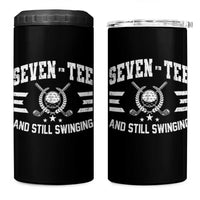 70th Birthday Golf 4 in 1 Can Cooler Tumbler Funny Seven Tee And Still Swinging 70 Years Old