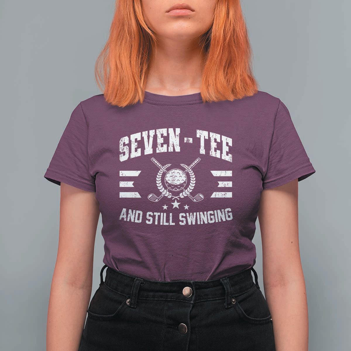 70th Birthday Golf T Shirt For Women Funny Seven Tee And Still Swinging 70 Years Old