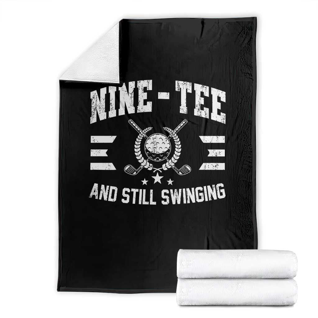90th Birthday Golf Throw Blanket Funny Nine Tee And Still Swinging 90 Years Old