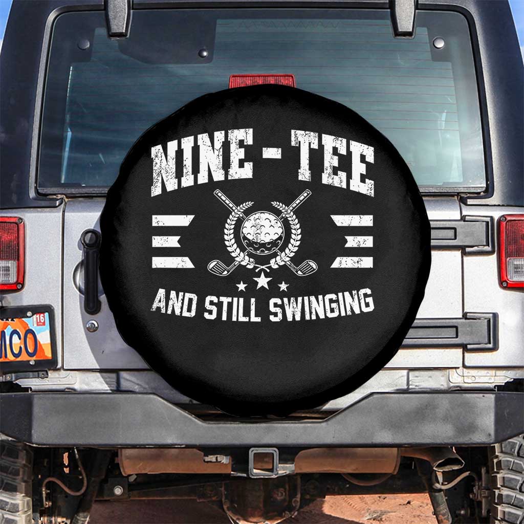 90th Birthday Golf Spare Tire Cover Funny Nine Tee And Still Swinging 90 Years Old