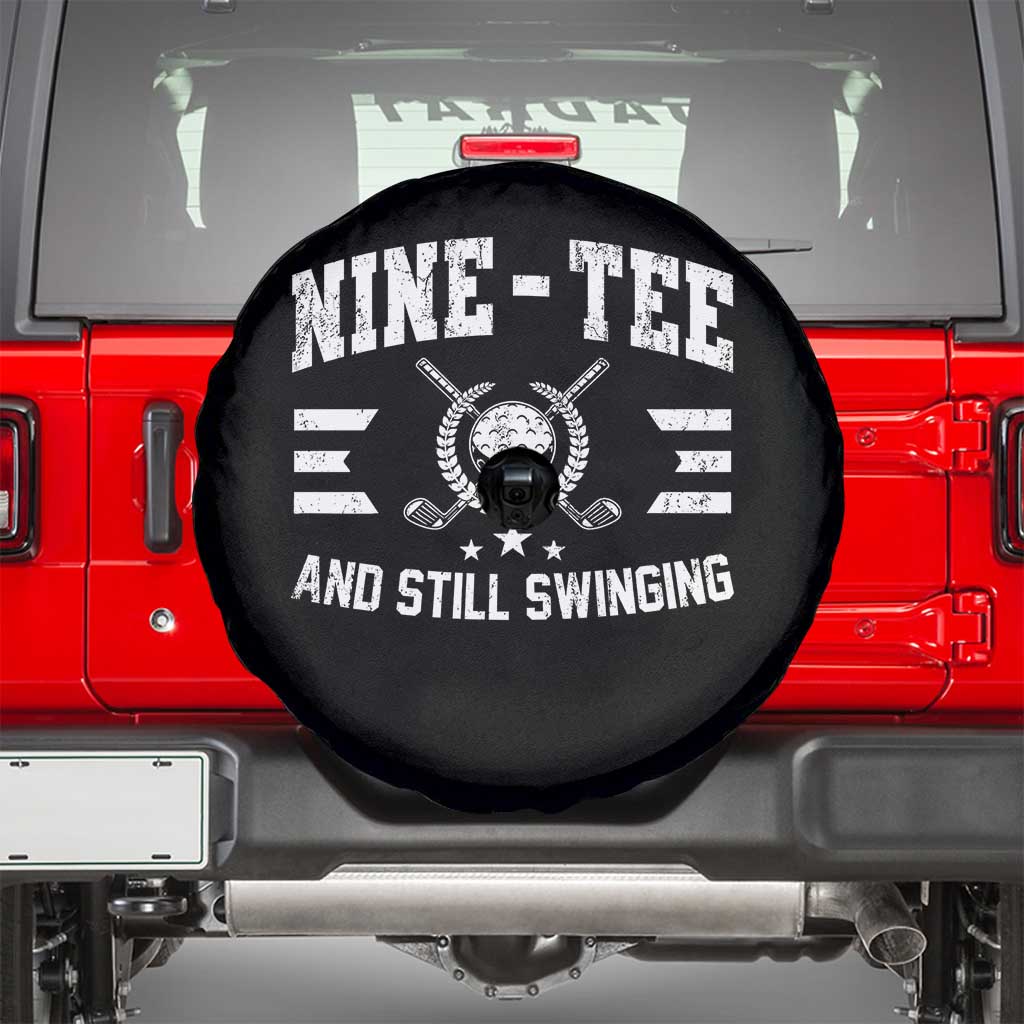 90th Birthday Golf Spare Tire Cover Funny Nine Tee And Still Swinging 90 Years Old