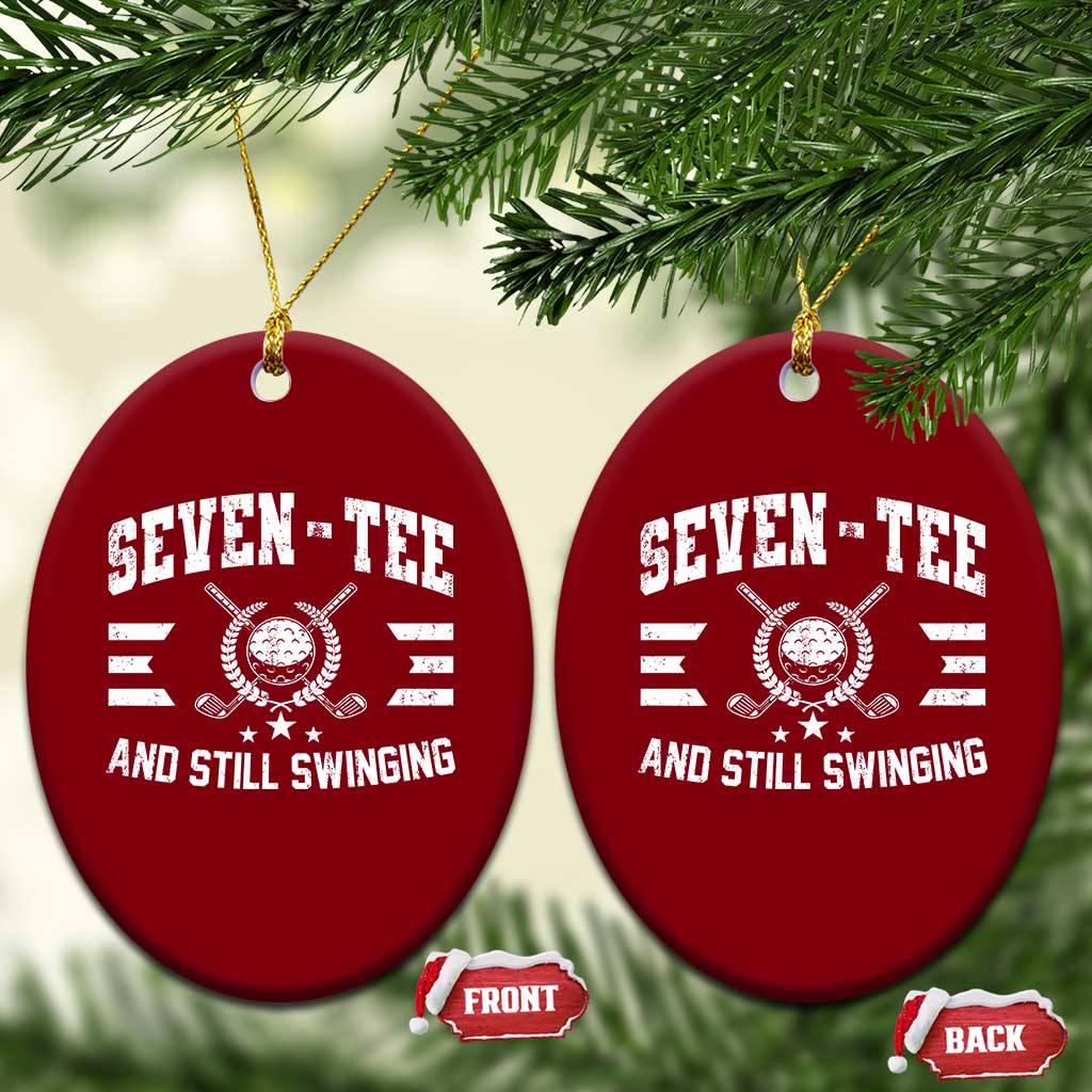 90th Birthday Golf Ceramic Ornament Funny Nine Tee And Still Swinging 90 Years Old
