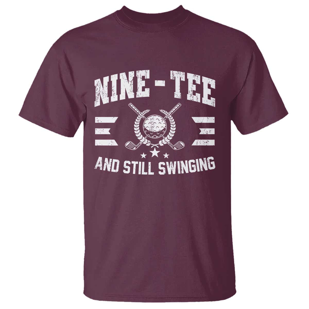 90th Birthday Golf T Shirt Funny Nine Tee And Still Swinging 90 Years Old