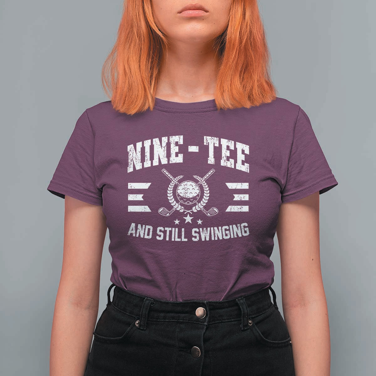90th Birthday Golf T Shirt For Women Funny Nine Tee And Still Swinging 90 Years Old