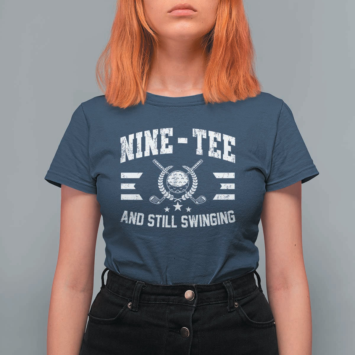 90th Birthday Golf T Shirt For Women Funny Nine Tee And Still Swinging 90 Years Old