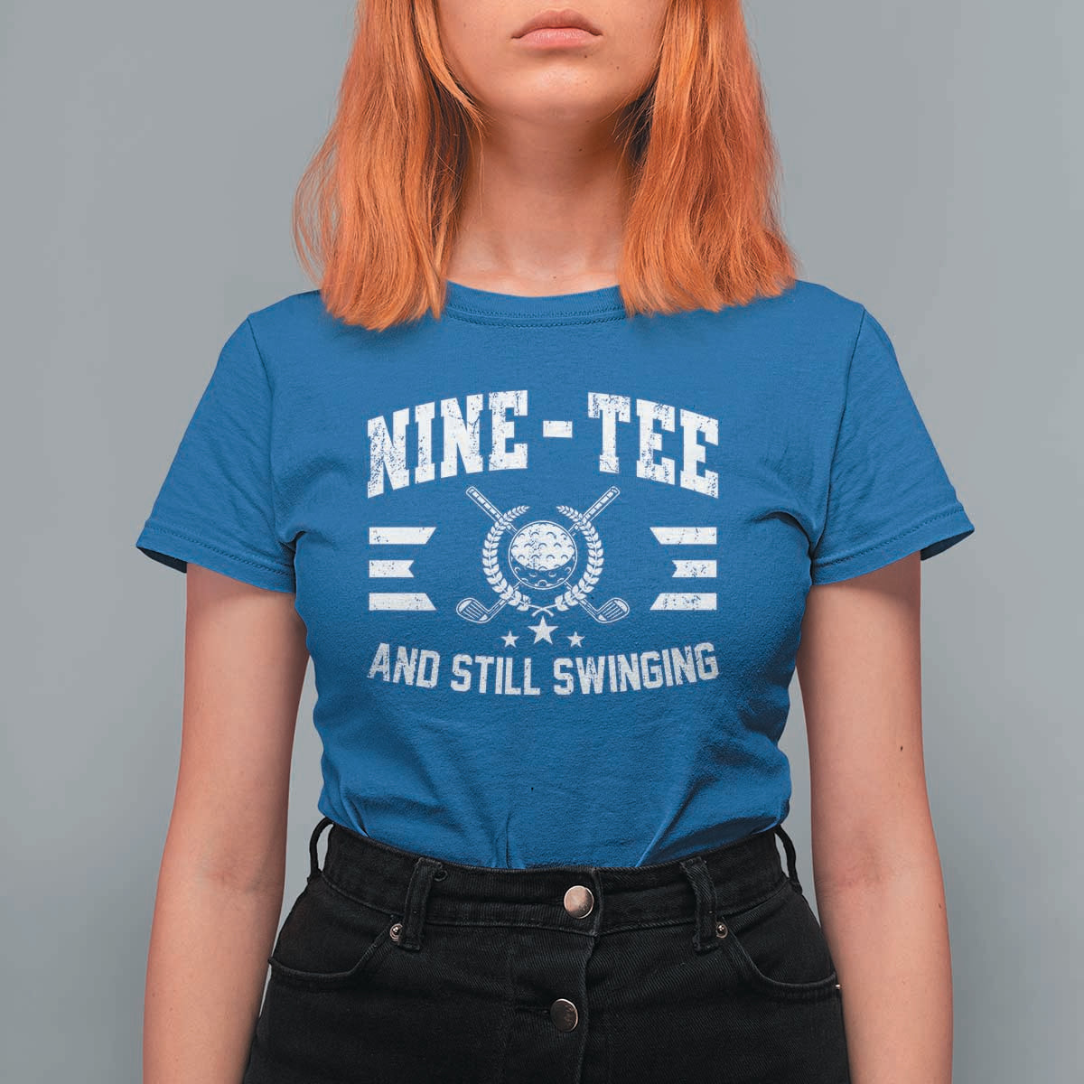 90th Birthday Golf T Shirt For Women Funny Nine Tee And Still Swinging 90 Years Old