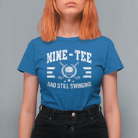 90th Birthday Golf T Shirt For Women Funny Nine Tee And Still Swinging 90 Years Old