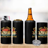 50th Birthday Golf 4 in 1 Can Cooler Tumbler Funny Fif Tee And Still On Par 50 Years Old