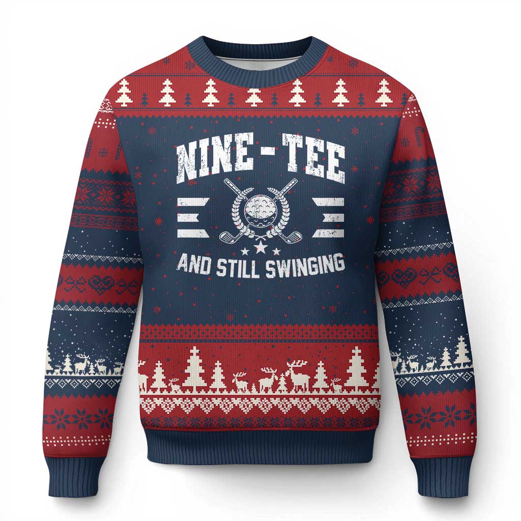 50th Birthday Golf Ugly Christmas Sweater Funny Fif Tee And Still On Par 50 Years Old