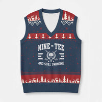50th Birthday Golf V-Neck Knit Sweater Vest Funny Fif Tee And Still On Par 50 Years Old