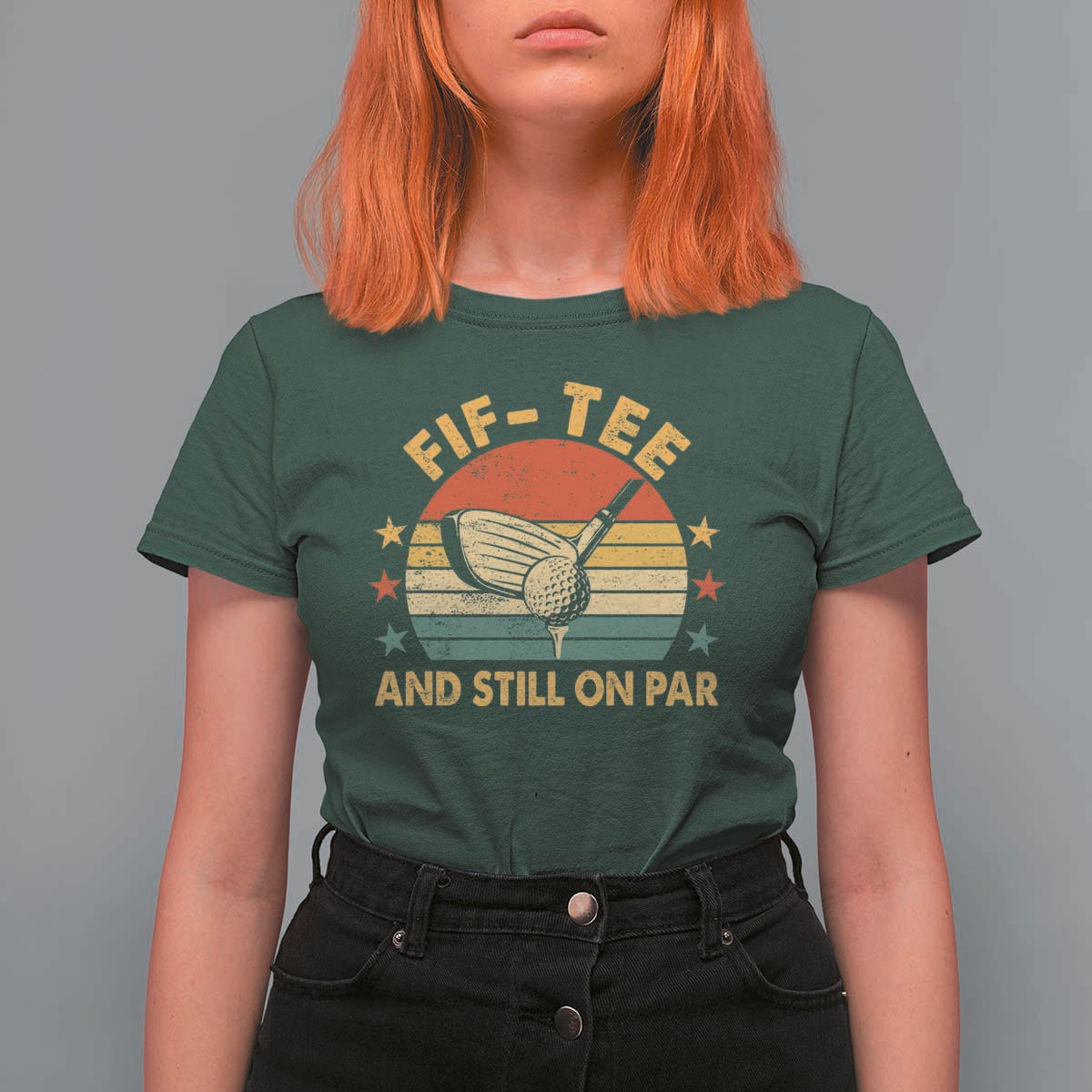 50th Birthday Golf T Shirt For Women Funny Fif Tee And Still On Par 50 Years Old