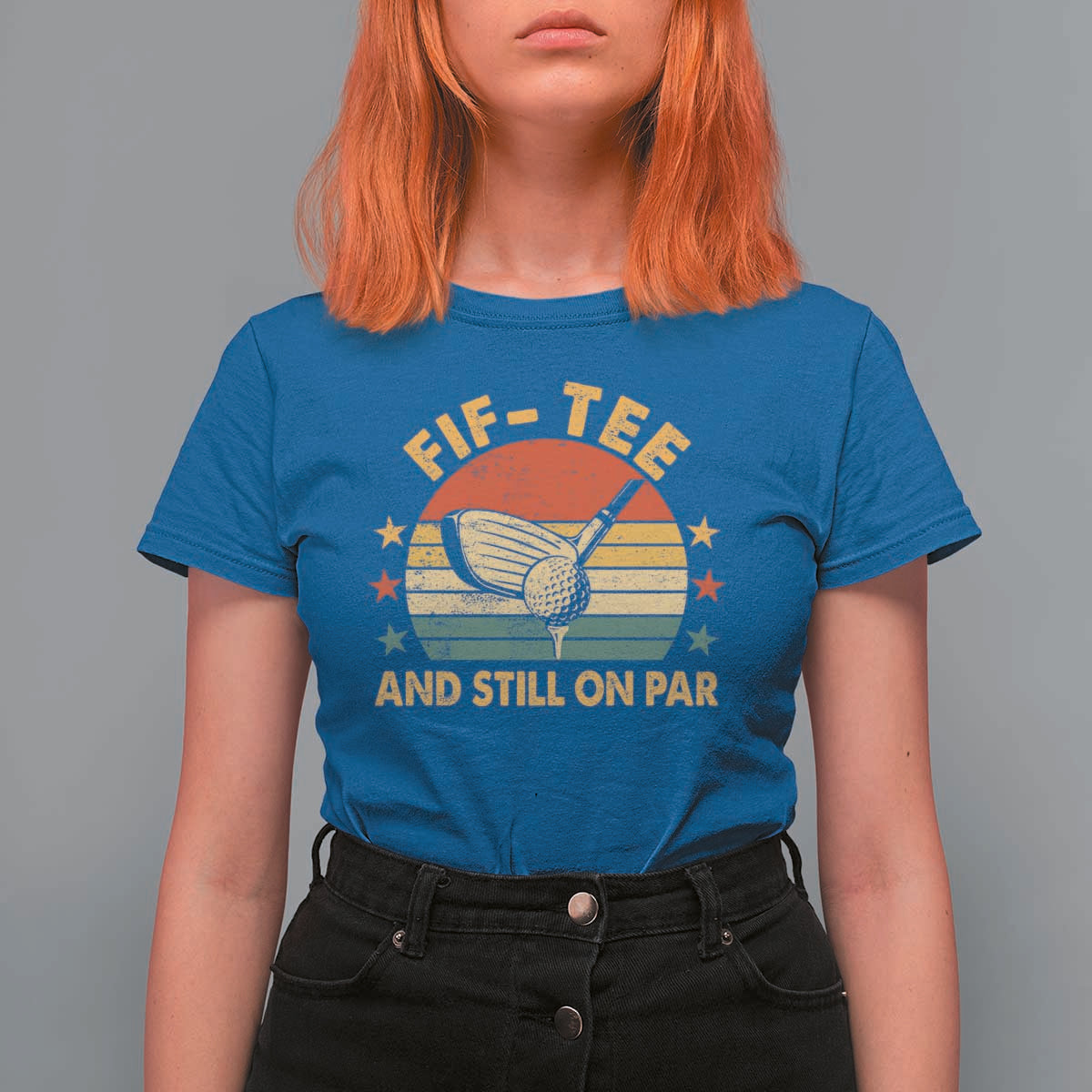 50th Birthday Golf T Shirt For Women Funny Fif Tee And Still On Par 50 Years Old