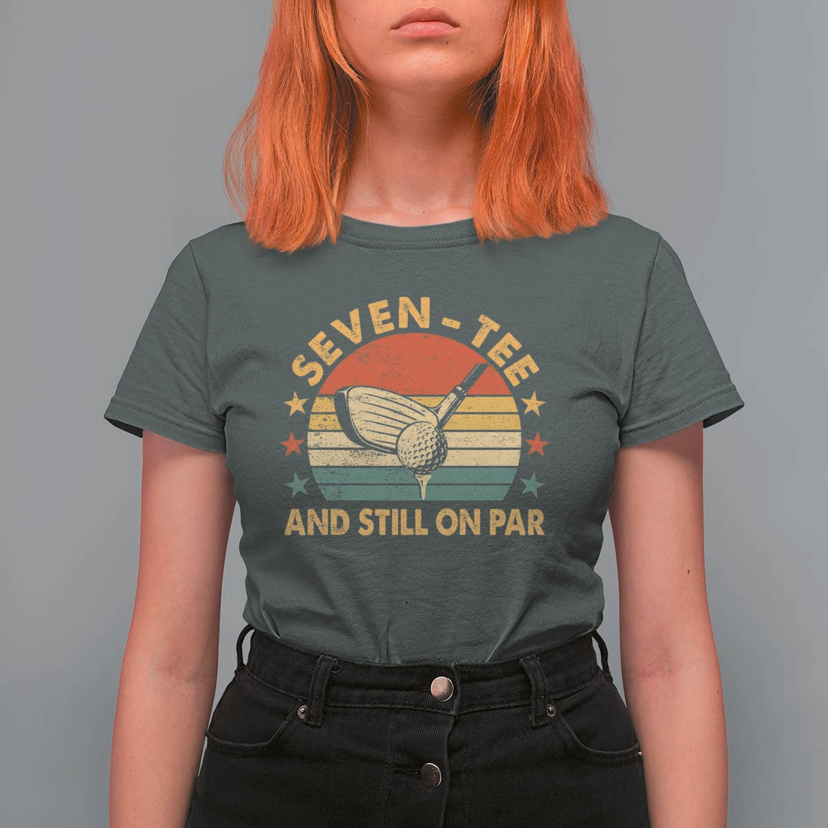 70th Birthday Golf T Shirt For Women Funny Seven Tee And Still On Par 70 Years Old