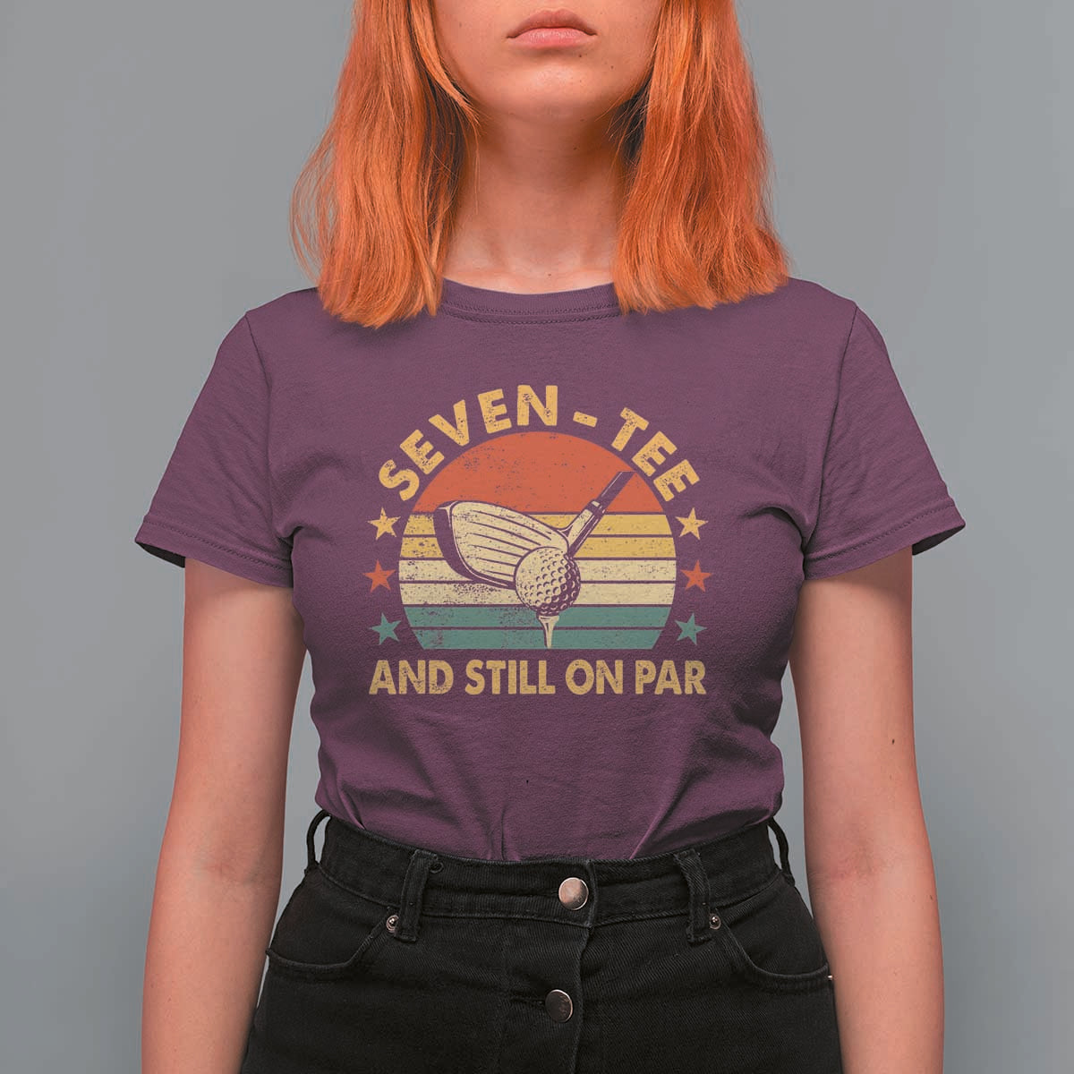 70th Birthday Golf T Shirt For Women Funny Seven Tee And Still On Par 70 Years Old
