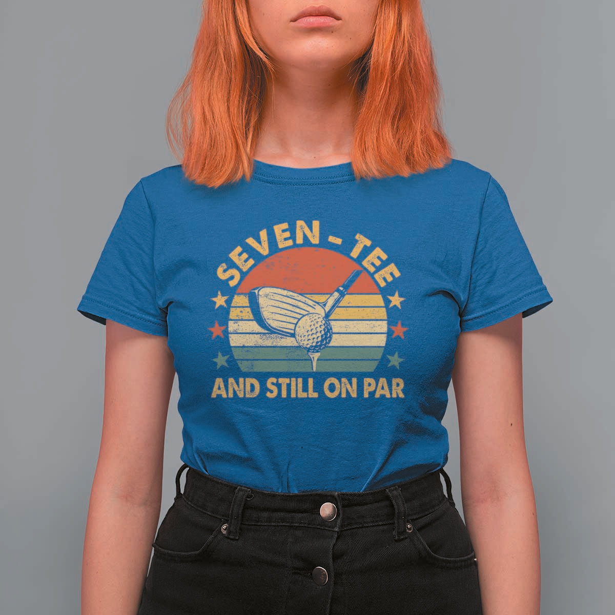 70th Birthday Golf T Shirt For Women Funny Seven Tee And Still On Par 70 Years Old