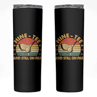 90th Birthday Golf Skinny Tumbler Funny Nine Tee And Still On Par 90 Years Old