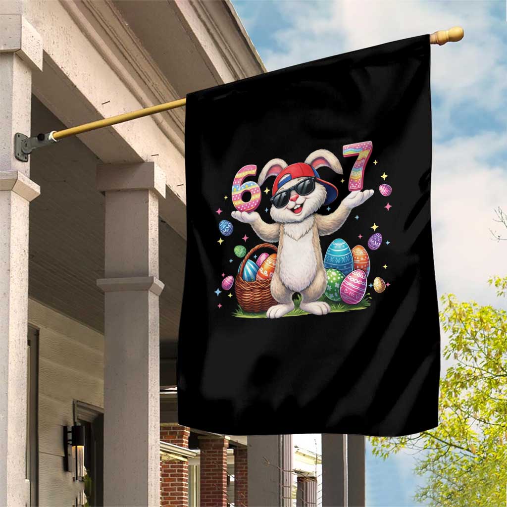 Funny Easter Day Six Seven 67 Bunny Boys Kids Garden Flag