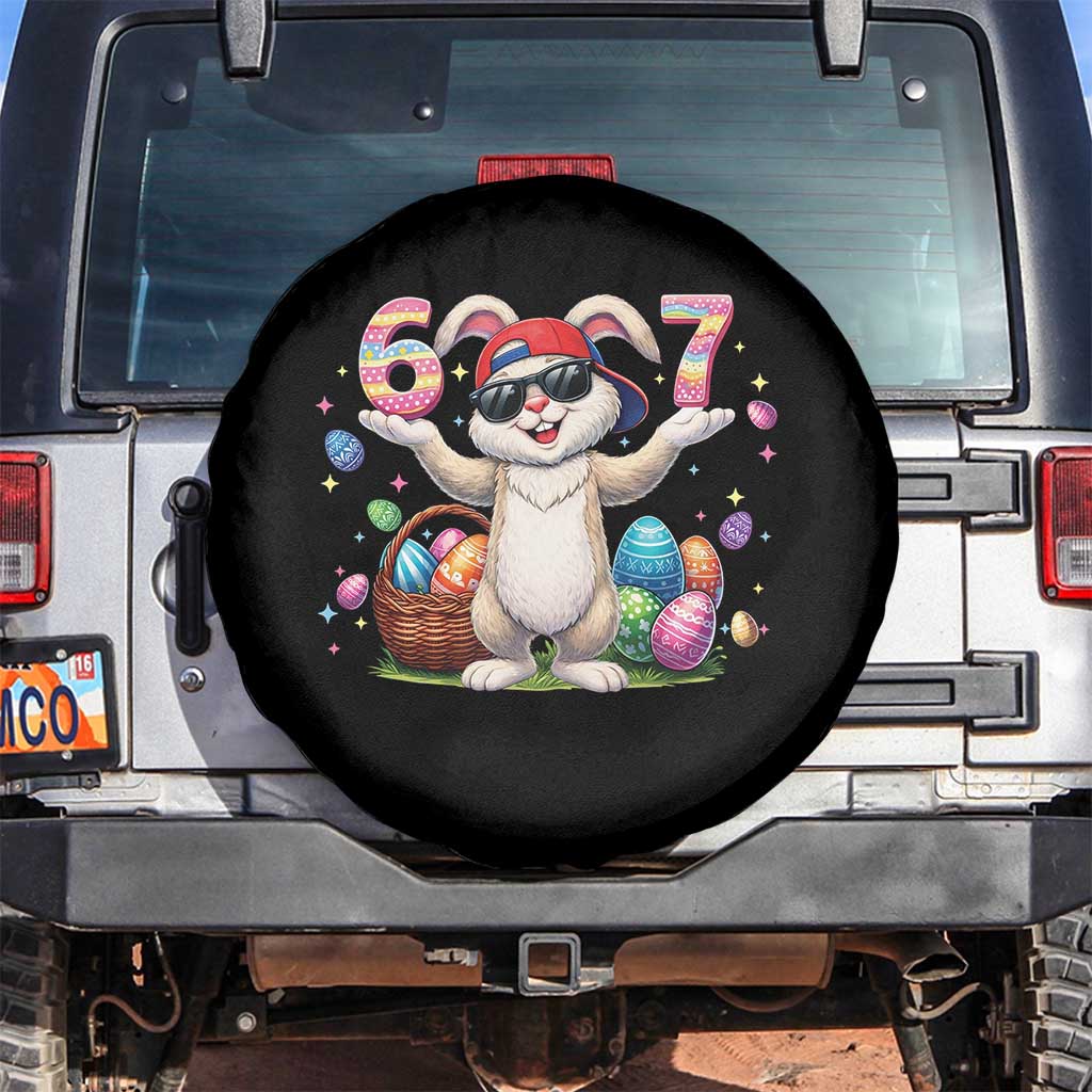 Funny Easter Day Six Seven 67 Bunny Boys Kids Spare Tire Cover