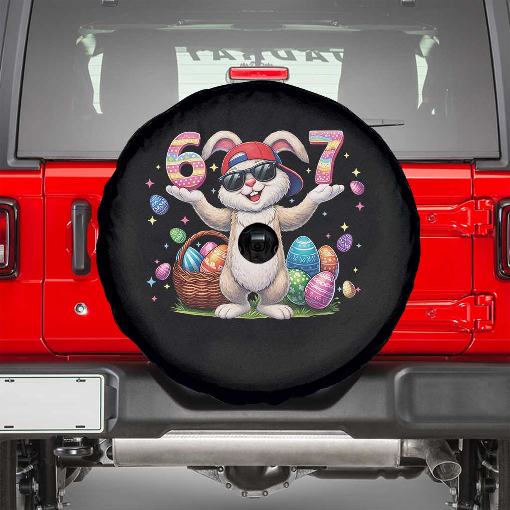 Funny Easter Day Six Seven 67 Bunny Boys Kids Spare Tire Cover