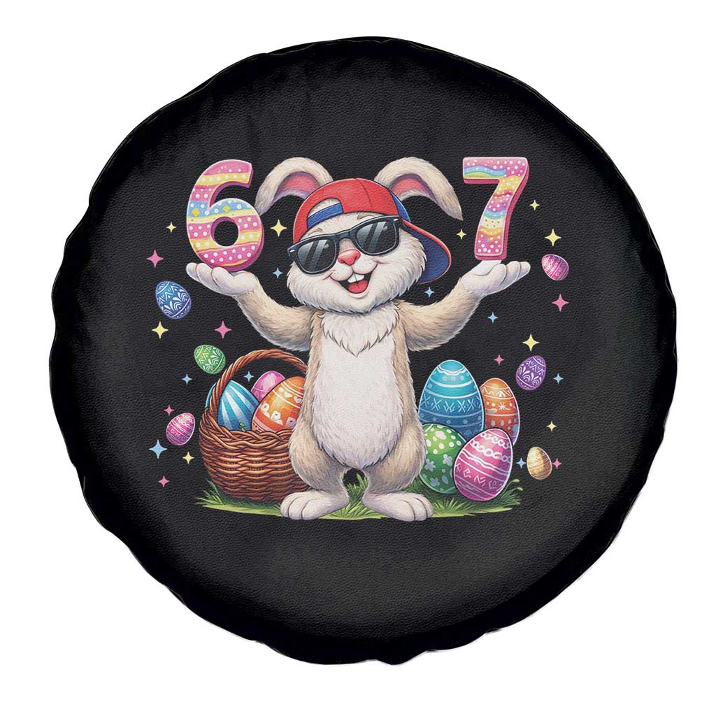 Funny Easter Day Six Seven 67 Bunny Boys Kids Spare Tire Cover