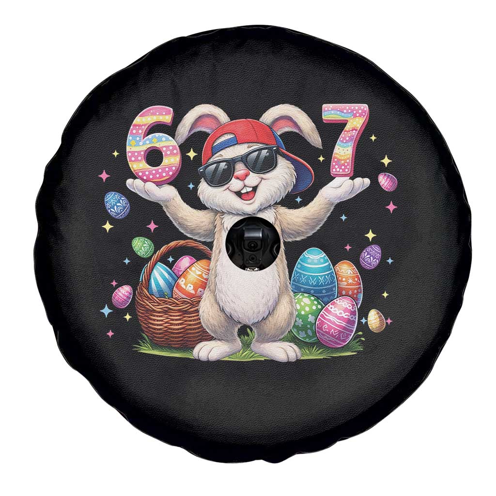 Funny Easter Day Six Seven 67 Bunny Boys Kids Spare Tire Cover