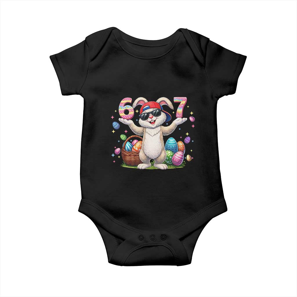 Funny Easter Day Six Seven 67 Bunny Boys Kids Baby Onesie
