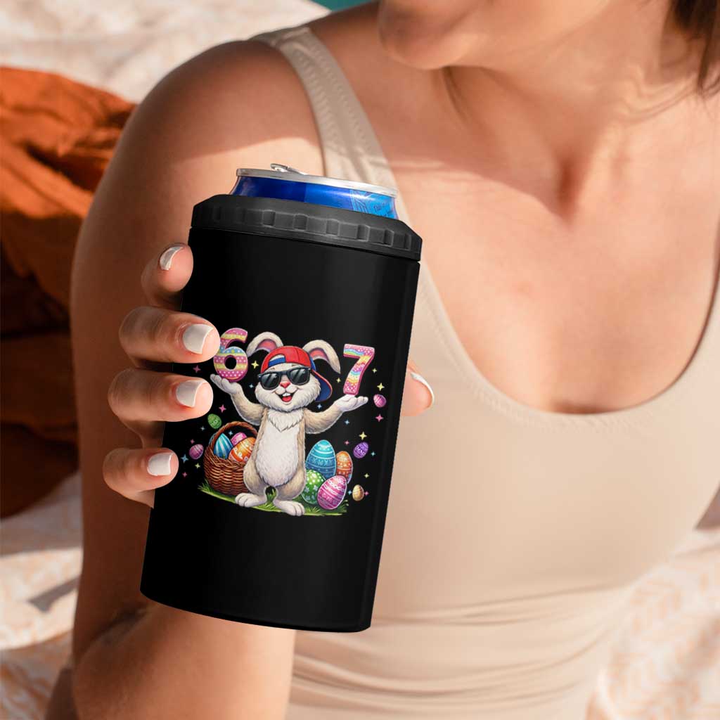 Funny Easter Day Six Seven 67 Bunny Boys Kids 4 in 1 Can Cooler Tumbler