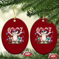 Funny Easter Day Six Seven 67 Bunny Boys Kids Ceramic Ornament