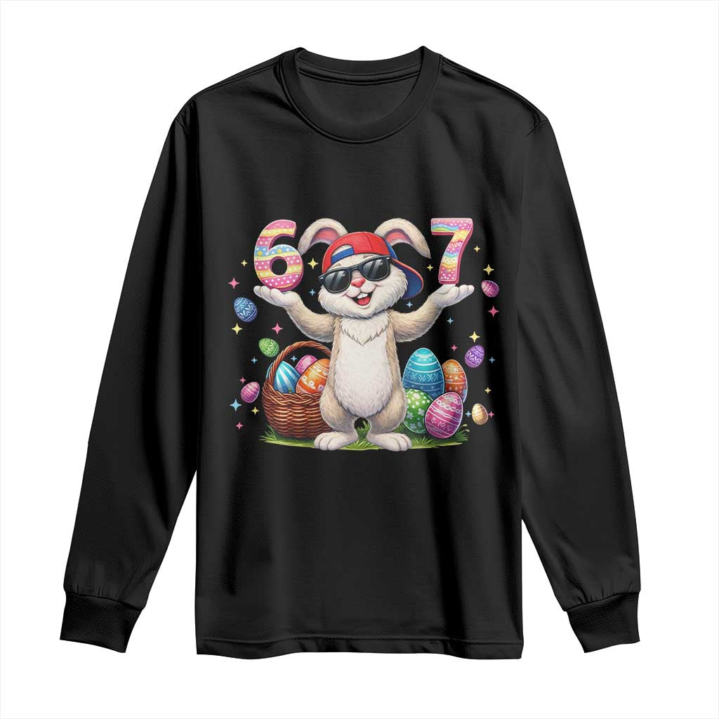 Funny Easter Day Six Seven 67 Bunny Boys Kids Long Sleeve Shirt