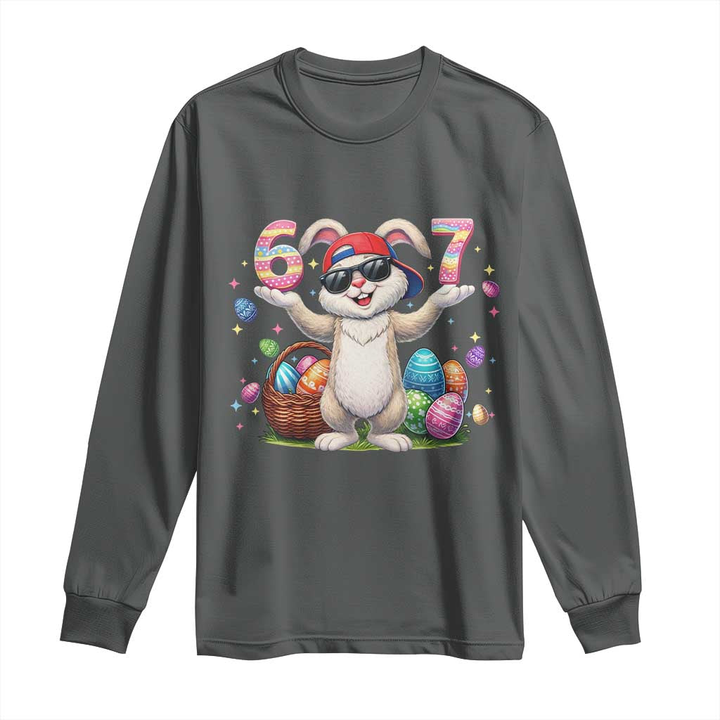 Funny Easter Day Six Seven 67 Bunny Boys Kids Long Sleeve Shirt