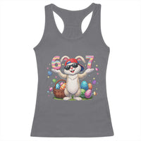 Funny Easter Day Six Seven 67 Bunny Boys Kids Racerback Tank Top