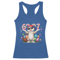 Funny Easter Day Six Seven 67 Bunny Boys Kids Racerback Tank Top