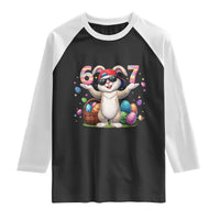 Funny Easter Day Six Seven 67 Bunny Boys Kids Raglan Shirt