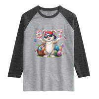 Funny Easter Day Six Seven 67 Bunny Boys Kids Raglan Shirt