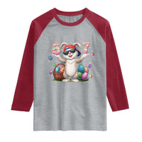 Funny Easter Day Six Seven 67 Bunny Boys Kids Raglan Shirt