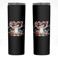 Funny Easter Day Six Seven 67 Bunny Boys Kids Skinny Tumbler