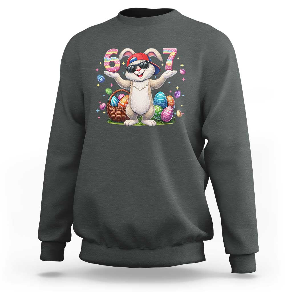 Funny Easter Day Six Seven 67 Bunny Boys Kids Sweatshirt