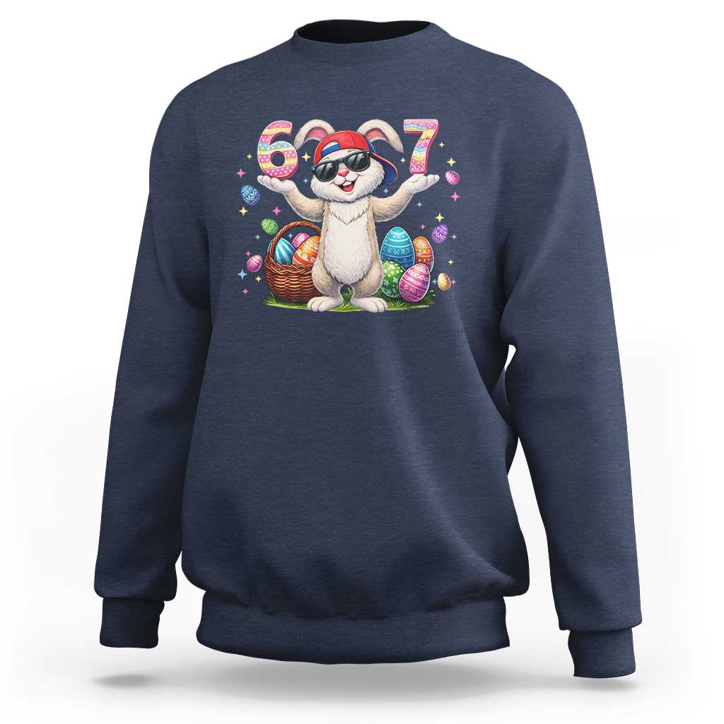 Funny Easter Day Six Seven 67 Bunny Boys Kids Sweatshirt