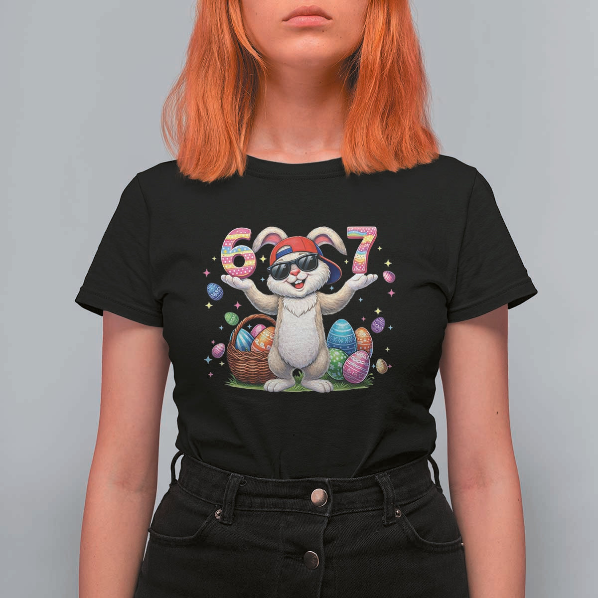 Funny Easter Day Six Seven 67 Bunny Boys Kids T Shirt For Women