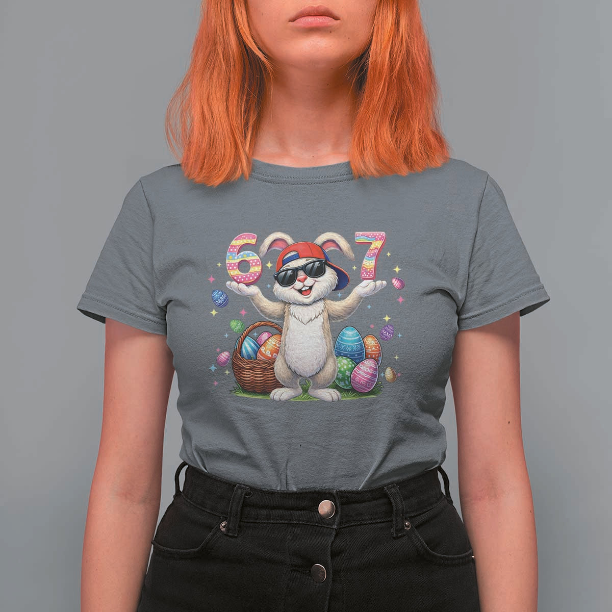 Funny Easter Day Six Seven 67 Bunny Boys Kids T Shirt For Women