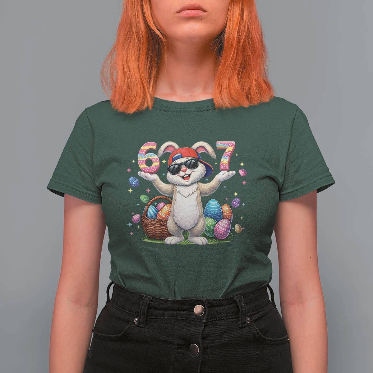 Funny Easter Day Six Seven 67 Bunny Boys Kids T Shirt For Women
