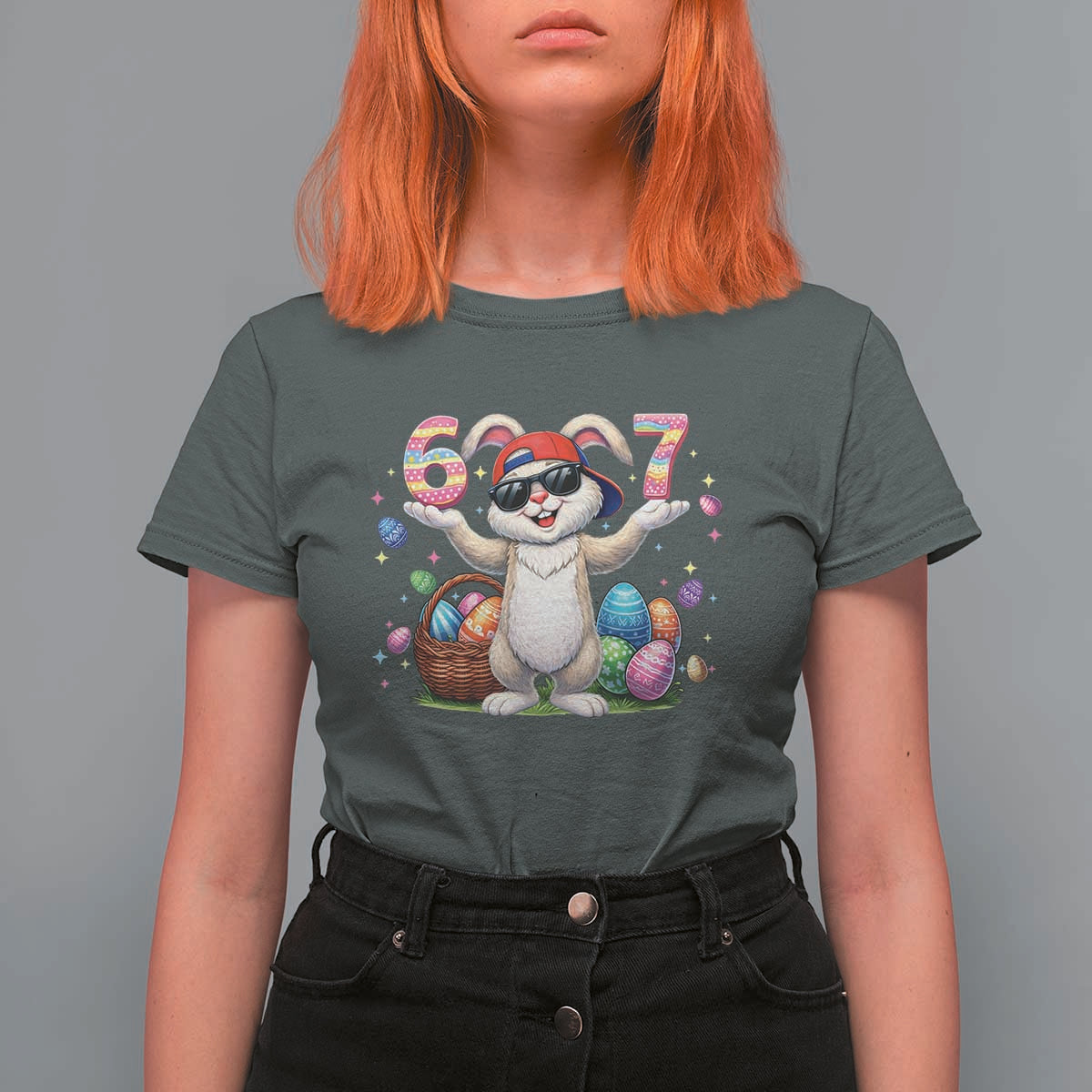 Funny Easter Day Six Seven 67 Bunny Boys Kids T Shirt For Women