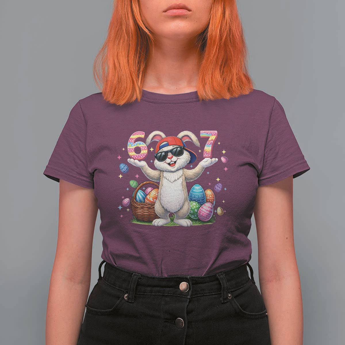 Funny Easter Day Six Seven 67 Bunny Boys Kids T Shirt For Women