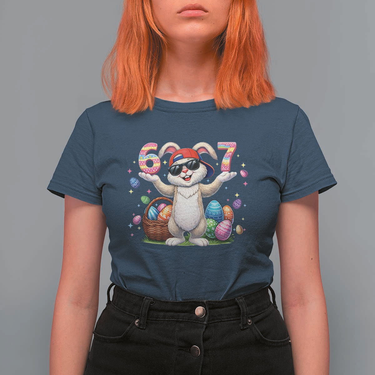 Funny Easter Day Six Seven 67 Bunny Boys Kids T Shirt For Women