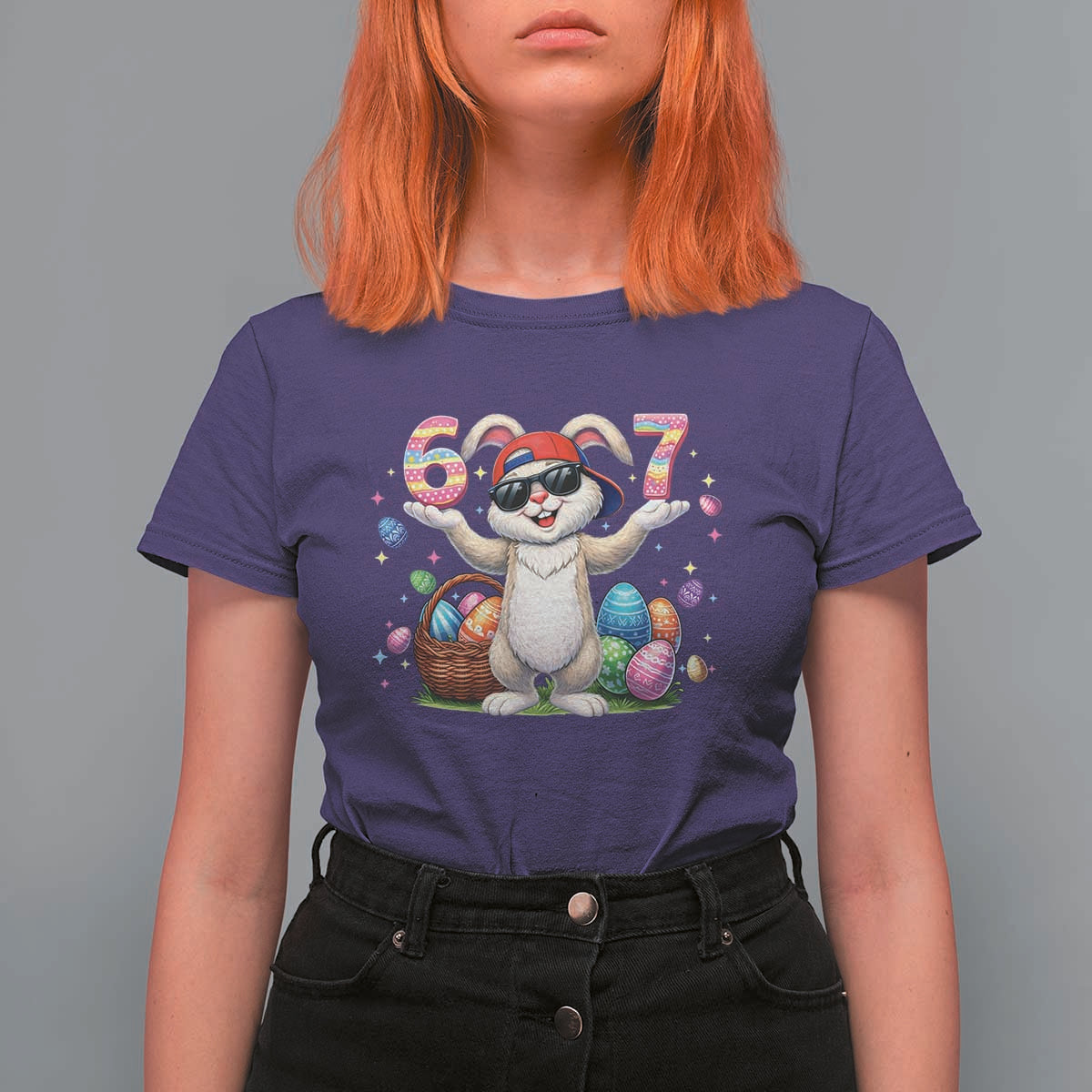 Funny Easter Day Six Seven 67 Bunny Boys Kids T Shirt For Women