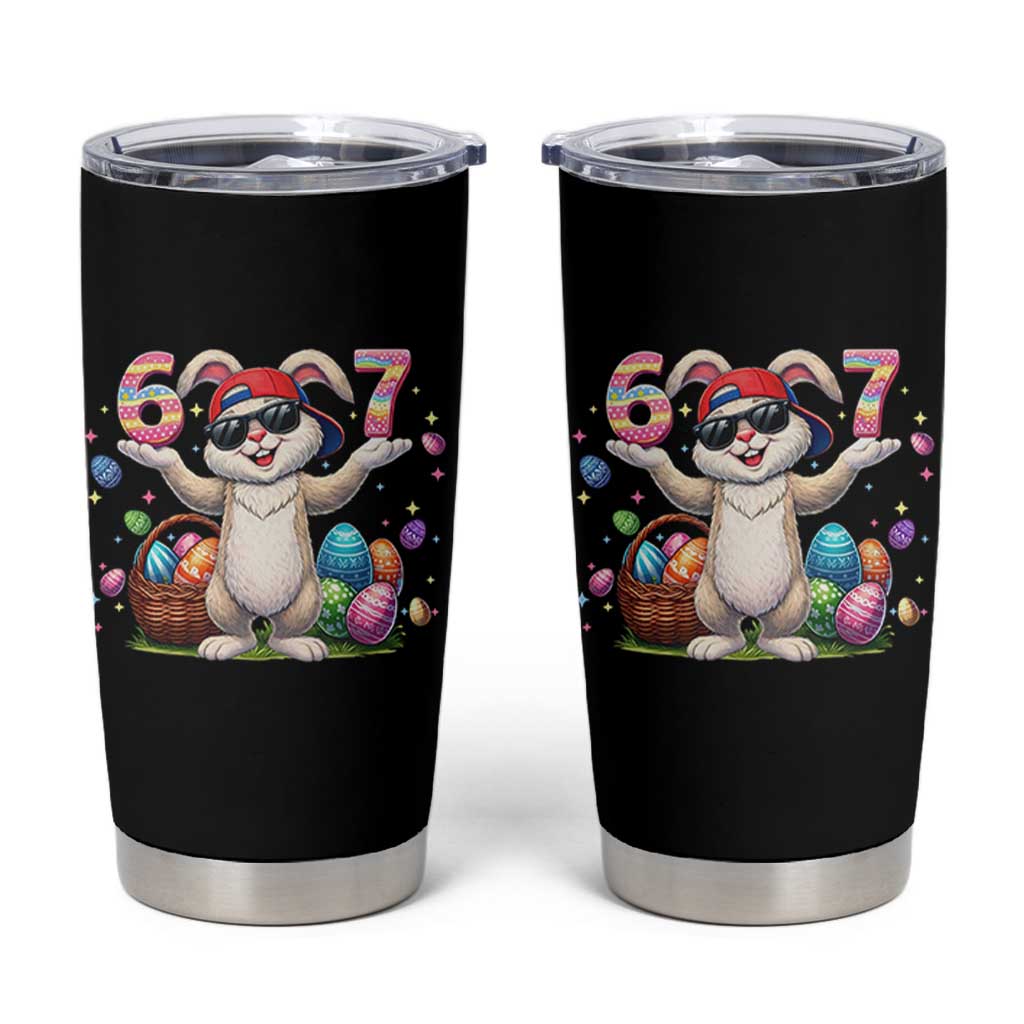 Funny Easter Day Six Seven 67 Bunny Boys Kids Tumbler Cup