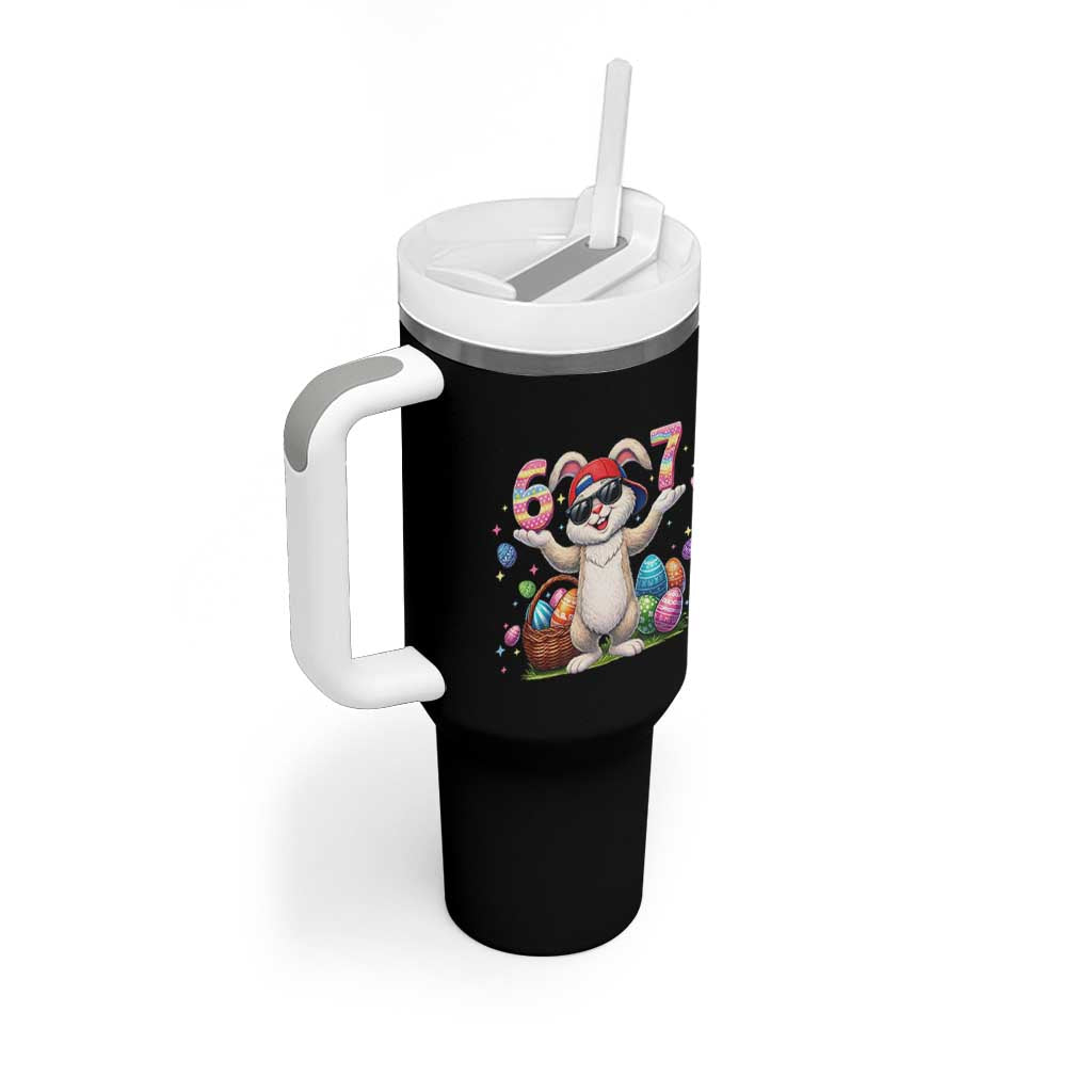 Funny Easter Day Six Seven 67 Bunny Boys Kids Tumbler With Handle